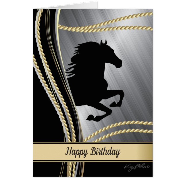 Black Horse Silhouette Cards (Front)