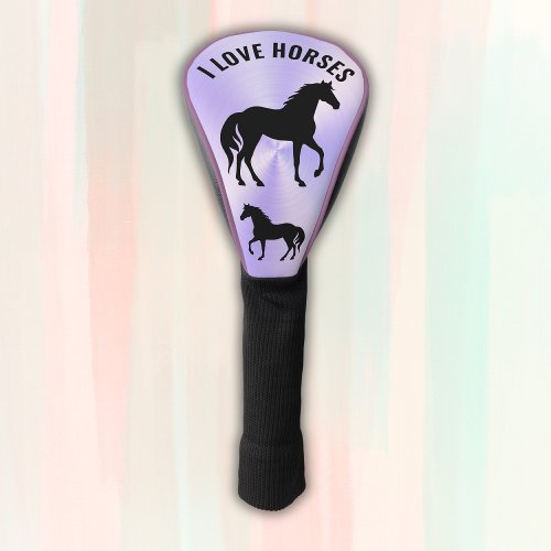 Black Horse Silhouette Monogram  Golf Head Cover