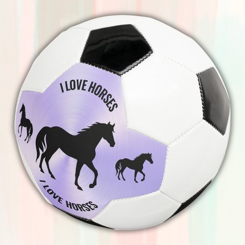 Black Horse Silhouette Monogram  Soccer Ball