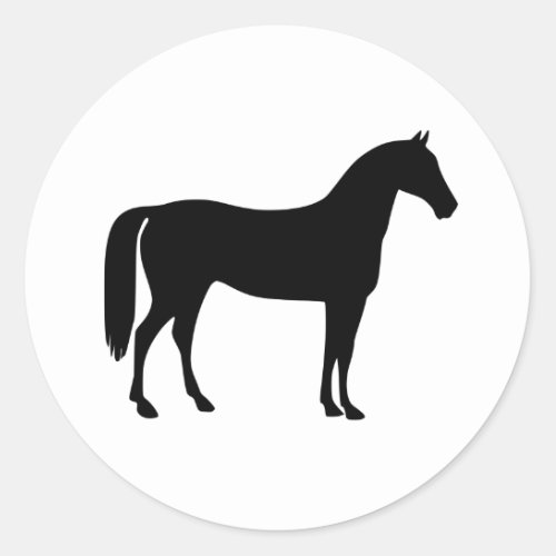 Black Horse Silhouette on White stickers