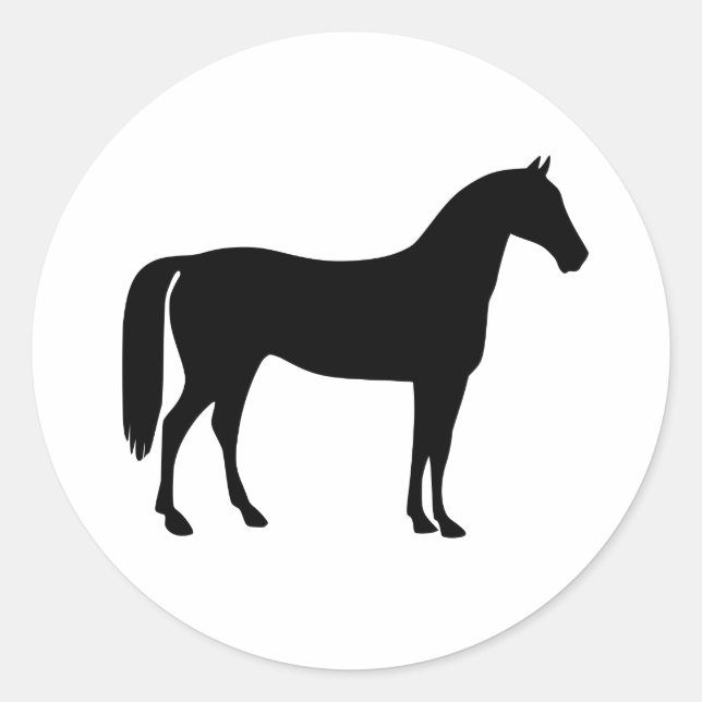 Black Horse Silhouette on White stickers (Front)