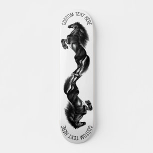 Black Horse Skateboard Custom Text and Color