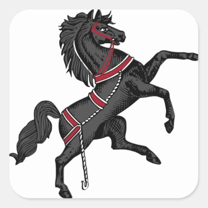 Black Horse Square Sticker