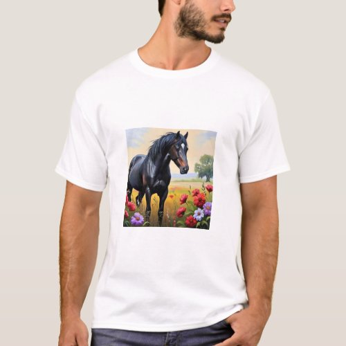 Black horse T_Shirt