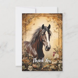 Black Horse  Thank You Card