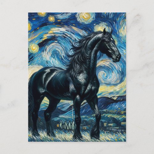 Black Horse Van Gogh Postcard