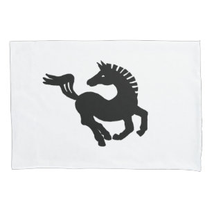 Black horse white pillowslip pillow case