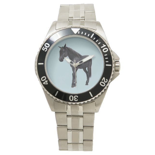Black Horse with Blue Eyes Watch (Front)
