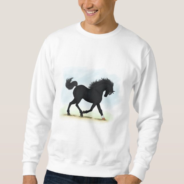 Black Horse with Star & Sock (Black Beauty) Sweatshirt (Front)