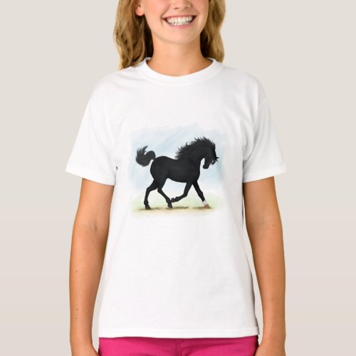 Black Horse with Star  Sock Black Beauty T_Shirt