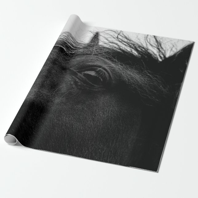 BLACK HORSE WRAPPING PAPER (Unrolled)
