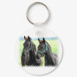 Black Horses Design Keychain