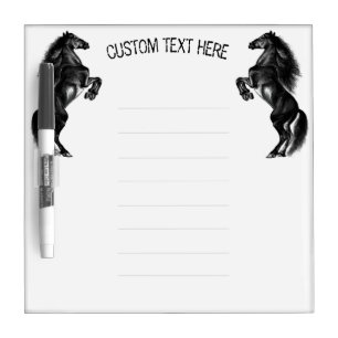 Black Horses Dry Erase Board with Custom Text