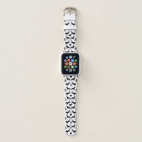 Black Horses Equestrian Apple Watch Band