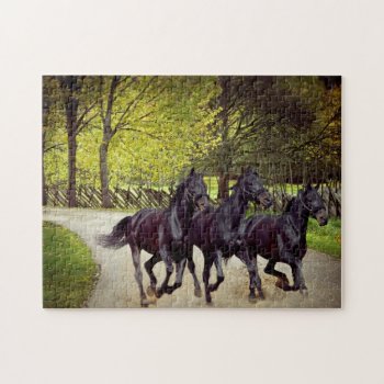 Black Horses Puzzle by GetArtFACTORY at Zazzle