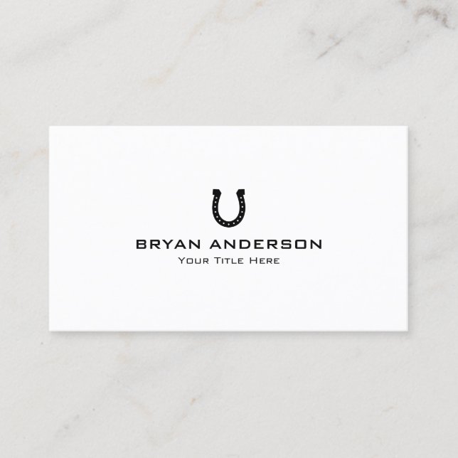 Black Horseshoe Business Card (Front)