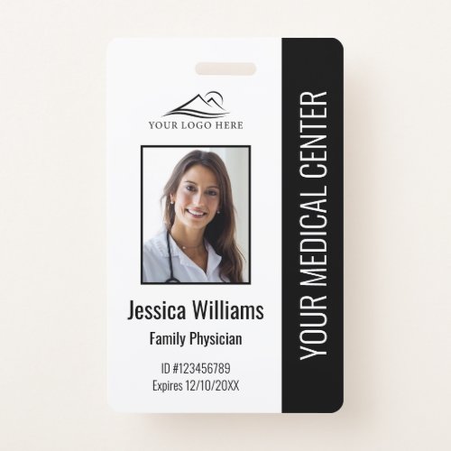 Black Hospital Medical Employee Photo ID Badge