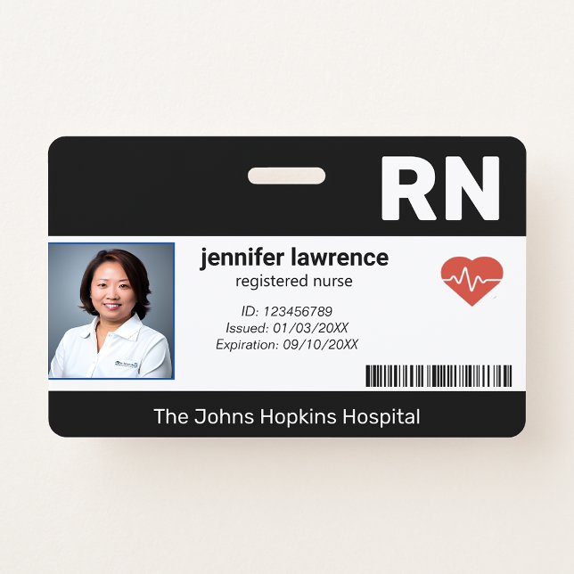 black | Hospital Medical Employee Photo ID Badge (black | Hospital Medical Employee Photo ID Badge
)