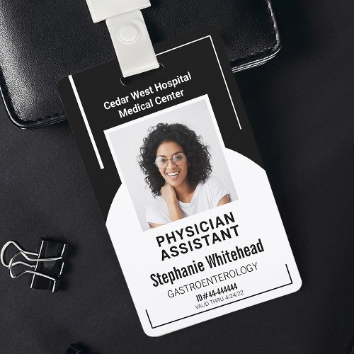 Black Hospital Medical Employee Photo ID  Badge