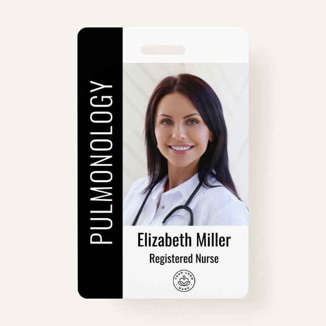 Black Hospital Medical Employee Photo ID Badge (Front)