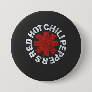 Black Hot Peppers Rock Band Graphic New Button