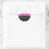 Black, Hot Pink, and White 1.5" Round Sticker (Bag)