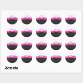 Black, Hot Pink, and White 1.5" Round Sticker (Sheet)