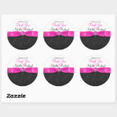 Black, Hot Pink, and White 3" Round Sticker (Sheet)