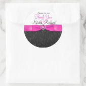 Black, Hot Pink, and White 3" Round Sticker (Bag)