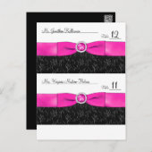 Black, Hot Pink and White Customizable Placecards Postcard (Front/Back)