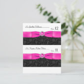 Black, Hot Pink and White Customizable Placecards Postcard (Standing Front)
