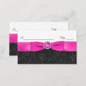 Black, Hot Pink, and White Placecards (Front/Back)