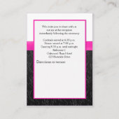 Black, Hot Pink and White Reception Card (Back)