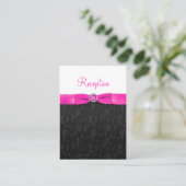 Black, Hot Pink and White Reception Card (Standing Front)