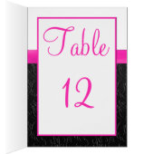 Black, Hot Pink and White Table Number Card (Inside (Right))