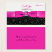 Black, Hot Pink, and White Wedding Favor Tag (Front & Back)