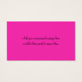 Black, Hot Pink, and White Wedding Favor Tag (Back)