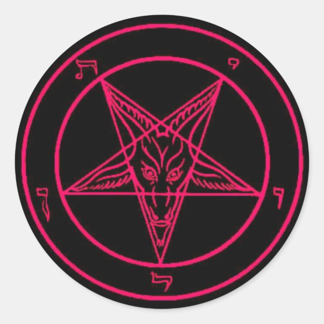 Black/Hot Pink Baphomet Stickers (Front)
