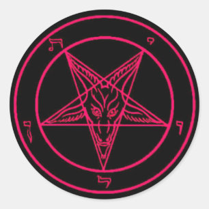 Black/Hot Pink Baphomet Stickers