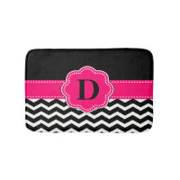 Black Hot Pink Chevron Rug