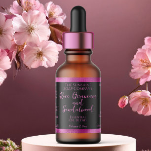 Black & Hot Pink Cosmetics Dropper Bottle Label