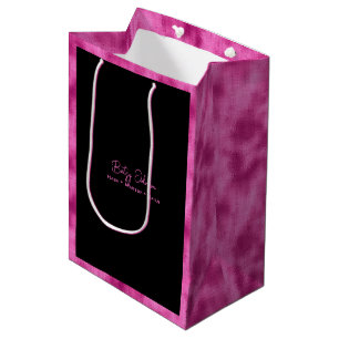 Black & Hot Pink Faux Foil Gift Bag