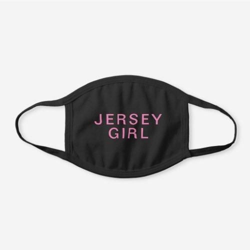 Black  Hot Pink Jersey Girl Black Cotton Face Mask