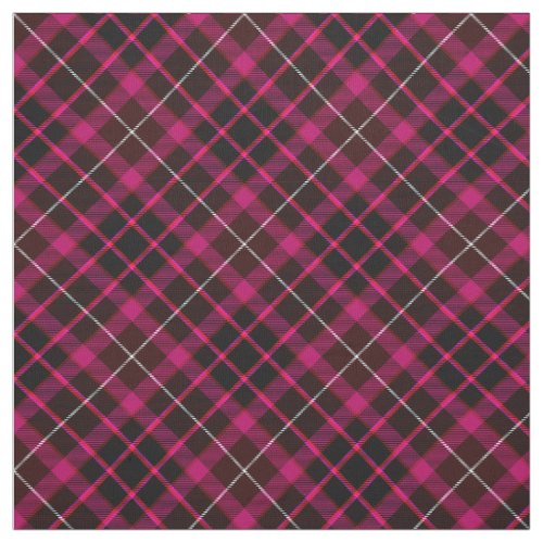 Black  Hot Pink Plaid Bold Pattern Vintage Tartan Fabric