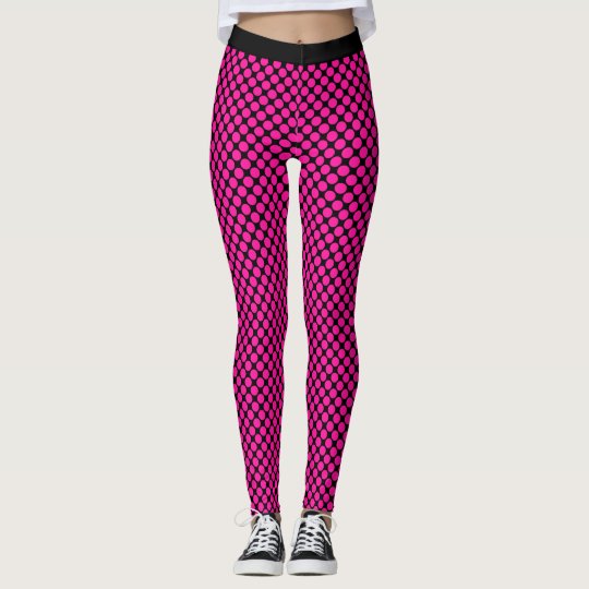 black and hot pink leggings