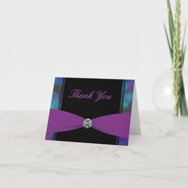 Black Hot Pink Purple Bubbles Hot Pink Thank You C (Front)