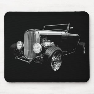 Black Hot Rod Mouse Pad