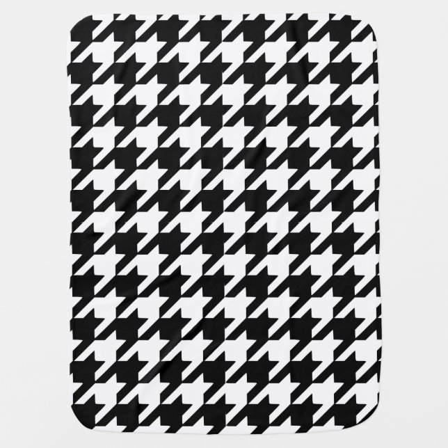 Black Houndstooth Baby Blanket (Front)