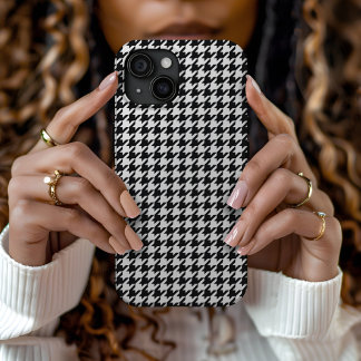 Black Houndstooth iPhone 15 Case