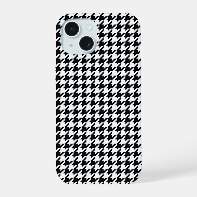 Black Houndstooth Iphone Case (Back)